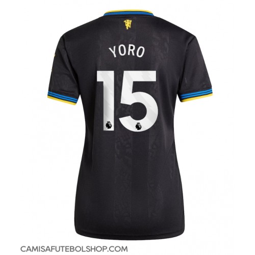 Camisa de time de futebol Manchester United Leny Yoro #15 Replicas 3º Equipamento Feminina 2025-26 Manga Curta